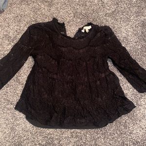 Lace Black 3/4 Sleeve top